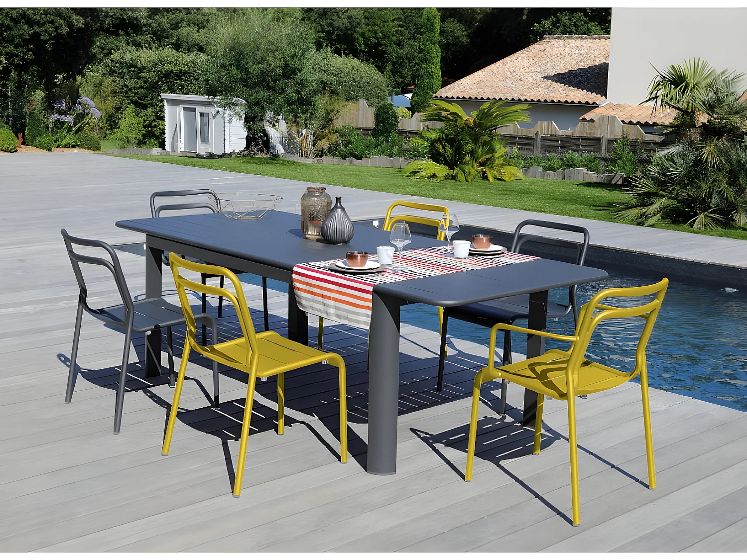 Fauteuils de jardin empilables Delia (Lot de 2)