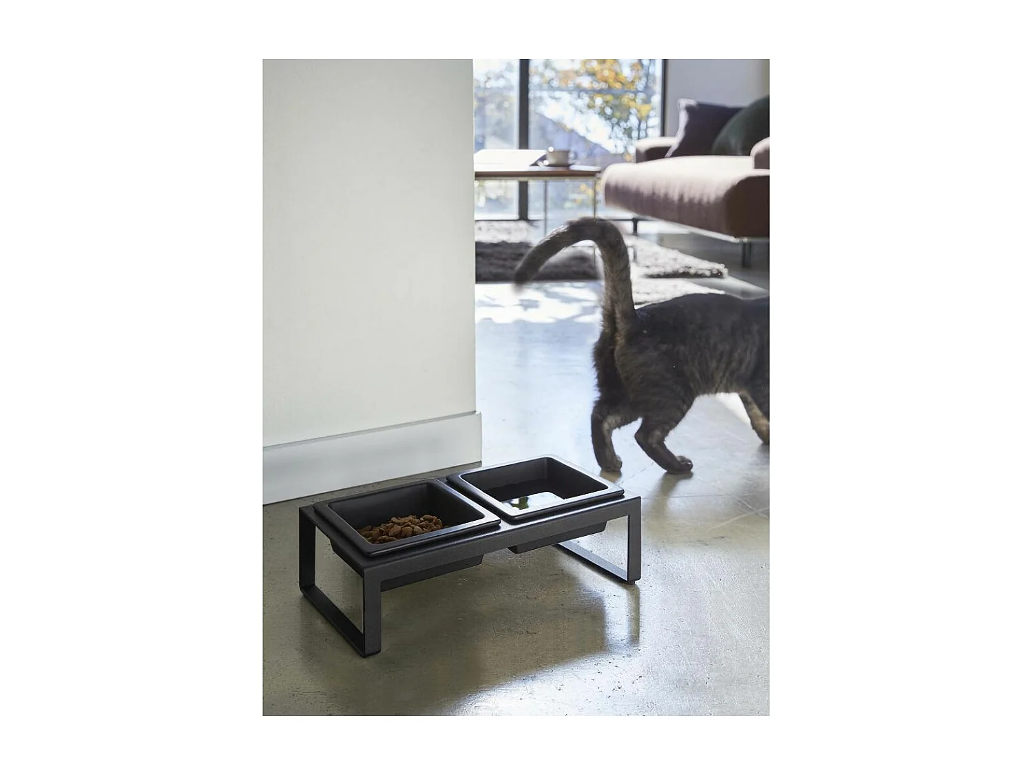 Cuenco de diseño doblemente elevado para el gato Tower