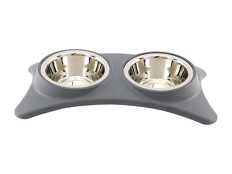 Doppelnapf aus Edelstahl und Polypropylen