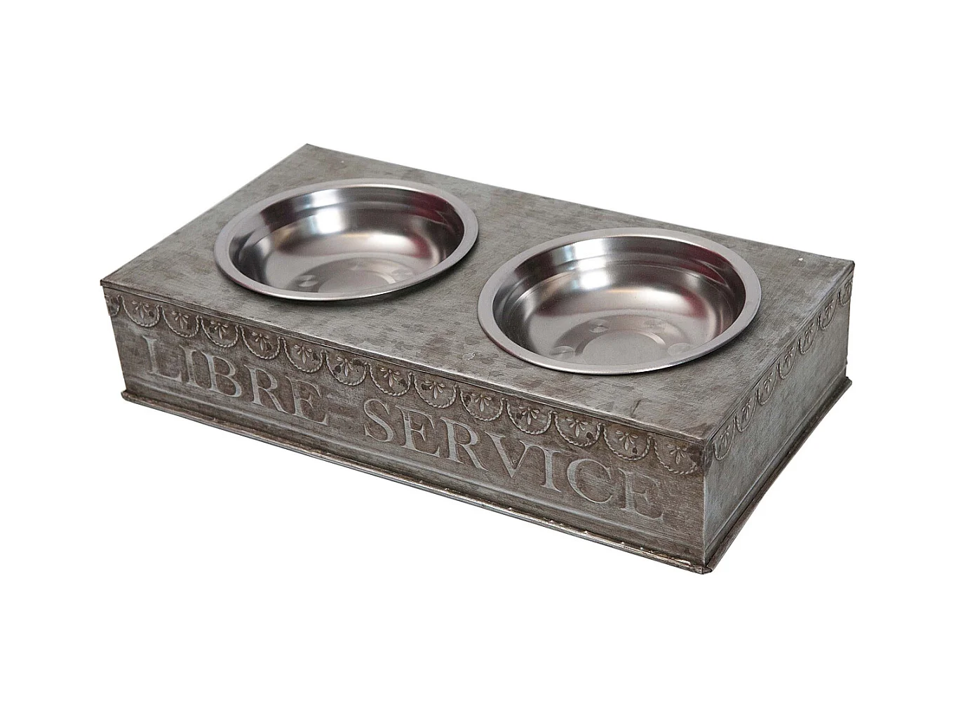 Gamelle double en zinc Libre service 36 cm