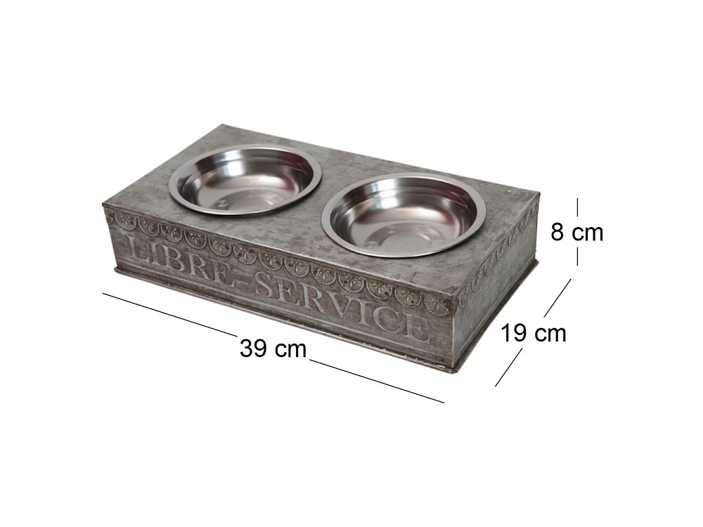 Gamelle double en zinc Libre service 36 cm