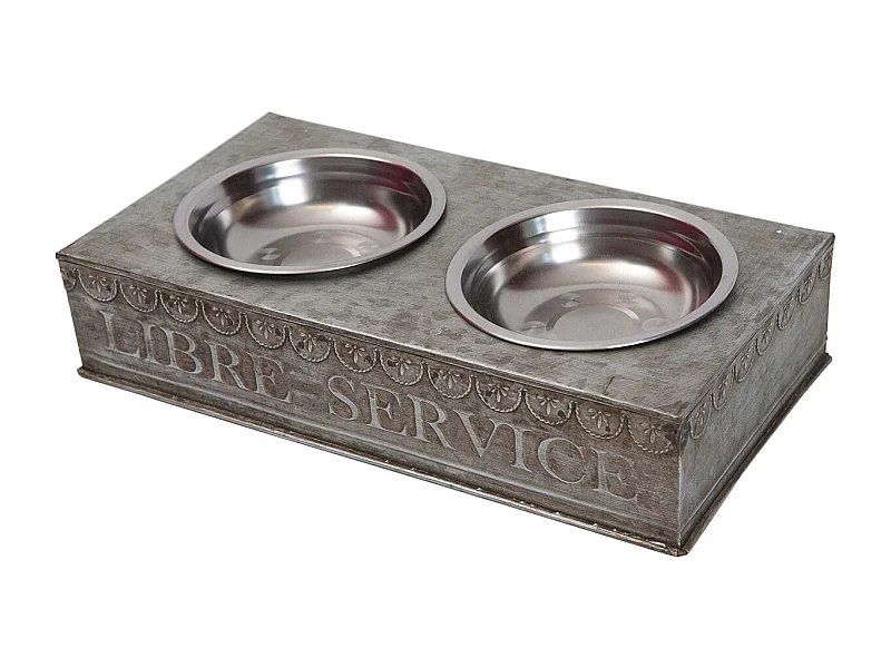 Gamelle double en zinc Libre service 36 cm