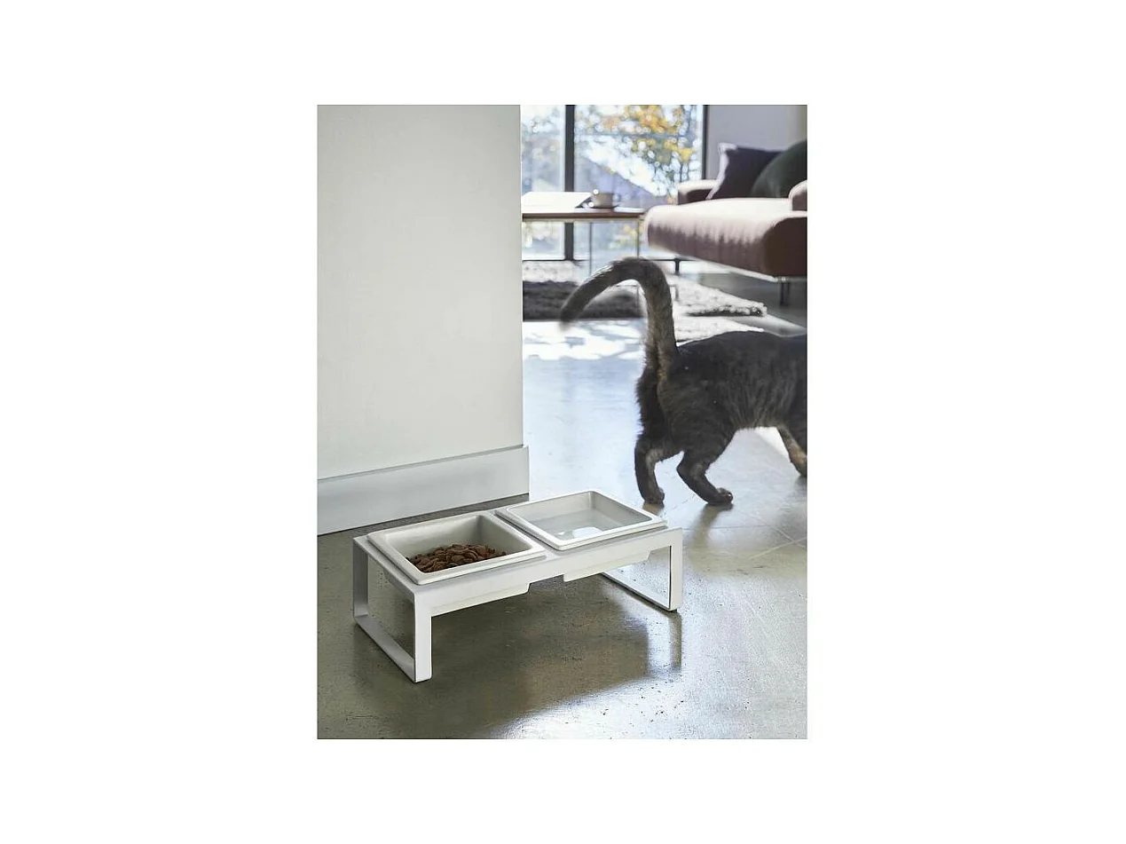 Double gamelle design surélevée pour chat Tower