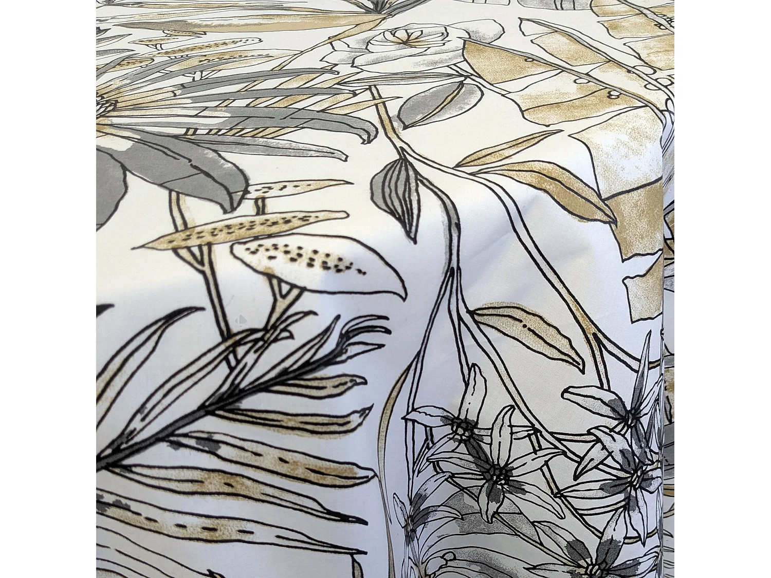 Nappe rectangle 160x300 cm BAHIA gris Fusain coton + enduction acrylique