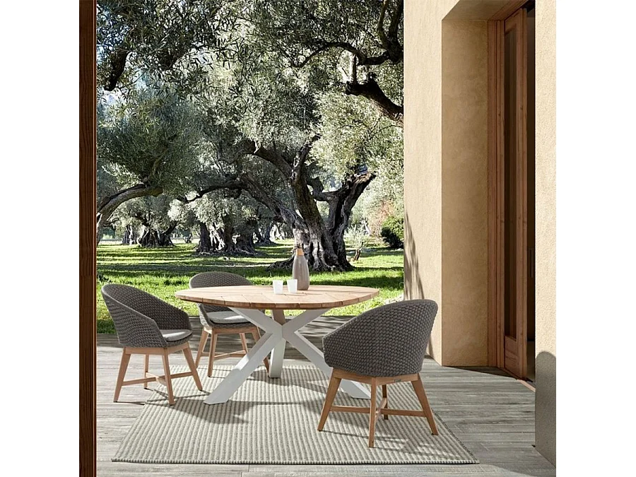 Table de jardin 8 places PALMDALE blanc