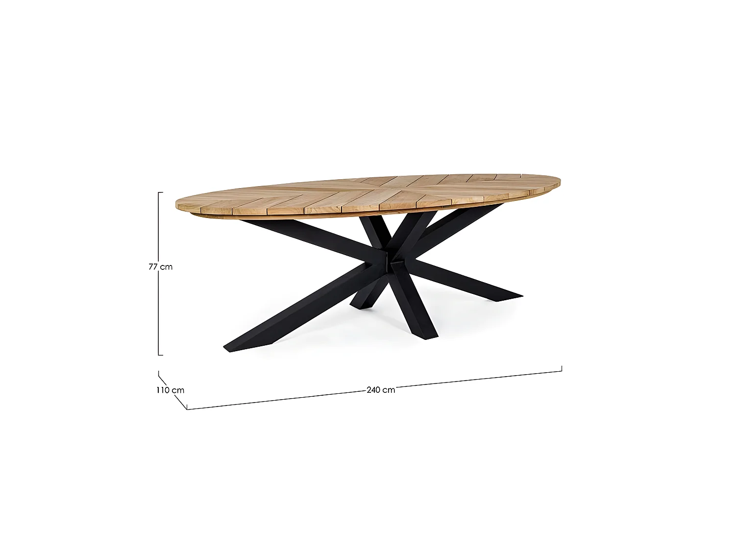 Table de jardin 10 places PALMDALE carbone