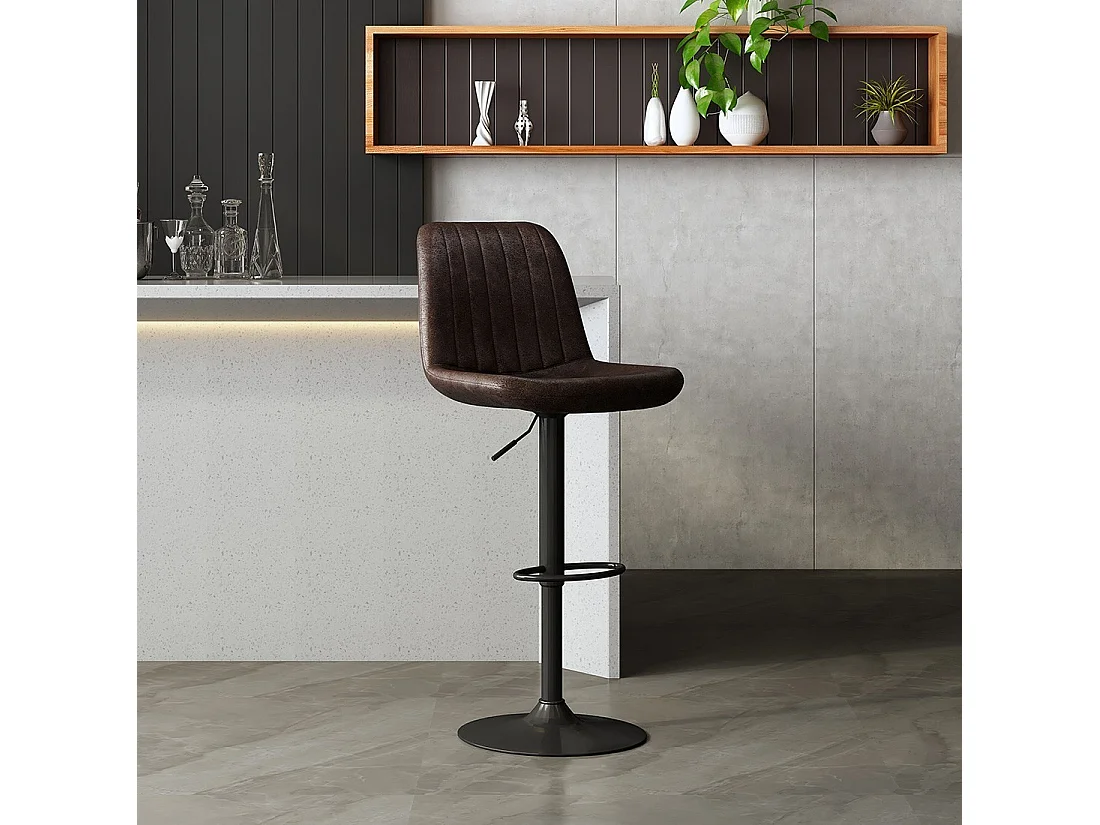 Vintage stijl barkruk in donkerbruine kleur. BELFAST collectie.