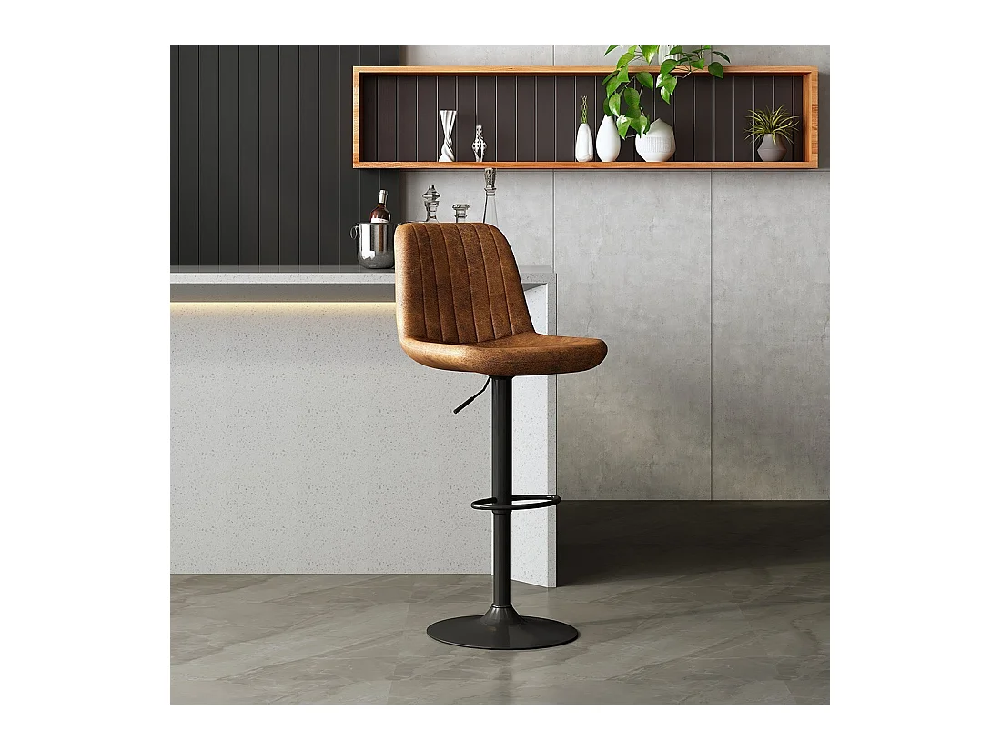 Vintage stijl barkruk in cognackleur. Collectie BELFAST.