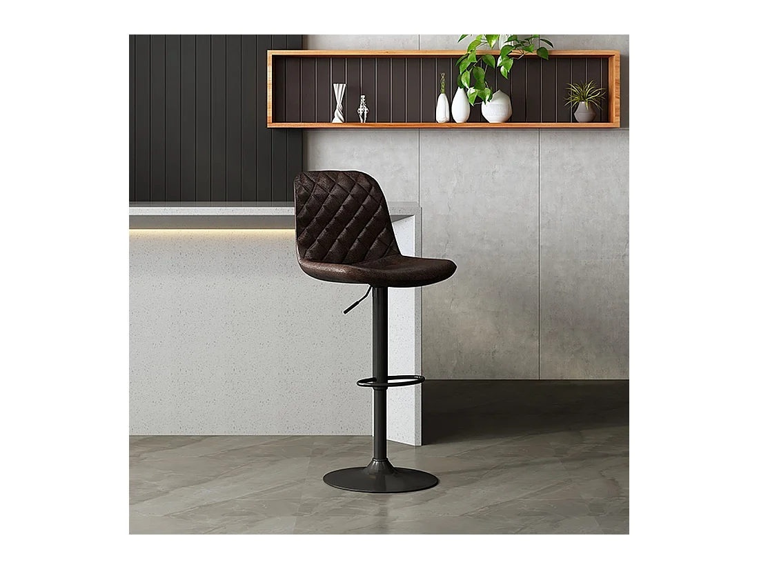 Sgabello da bar stile vintage colore marrone scuro. Collezione HOLLA.