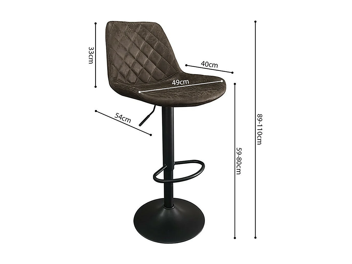 Sgabello da bar stile vintage colore marrone scuro. Collezione HOLLA.