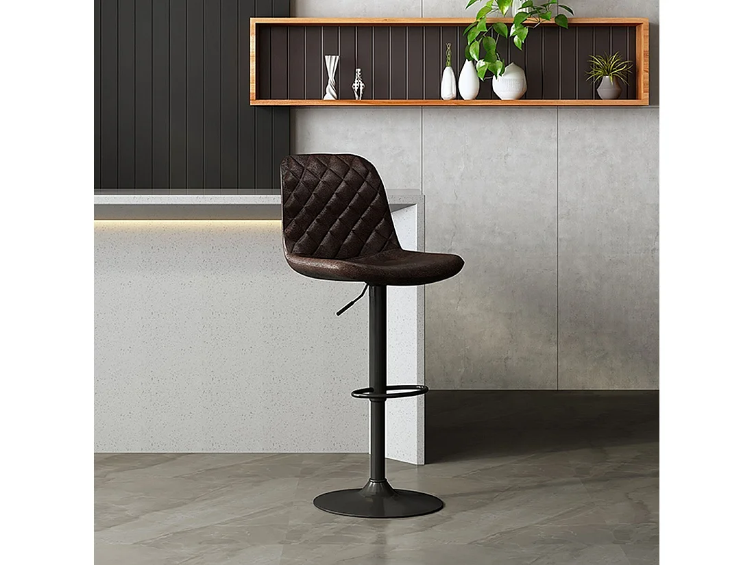 Vintage stijl barkruk in donkerbruine kleur. HOLLA collectie.