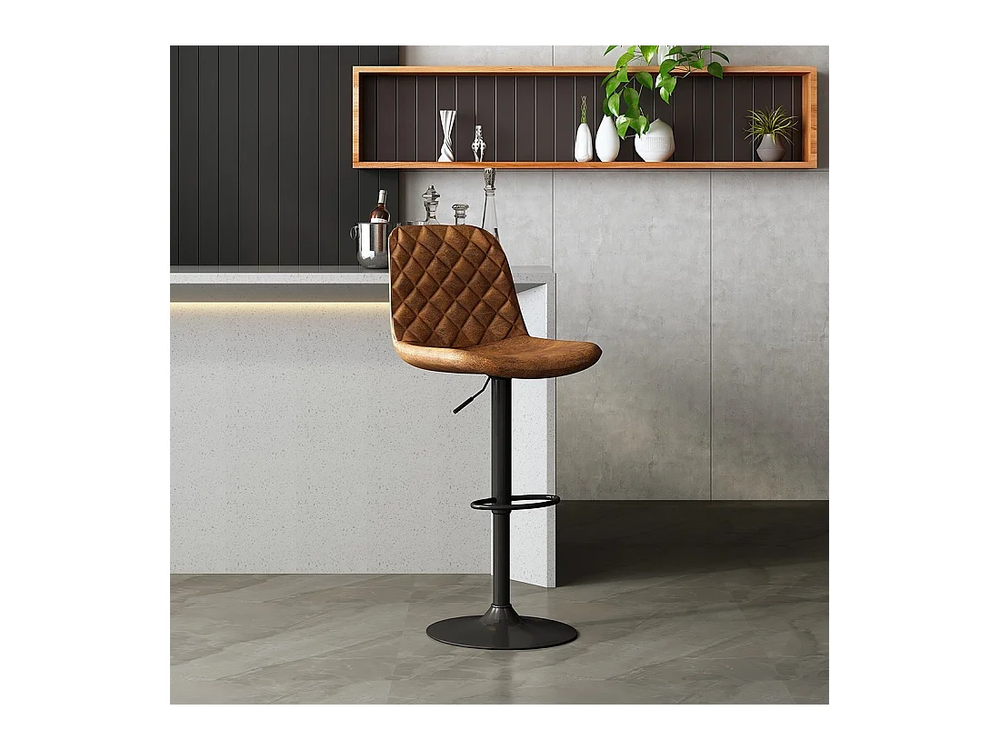 Sgabello da bar in stile vintage colore cognac. Collezione HOLLA.