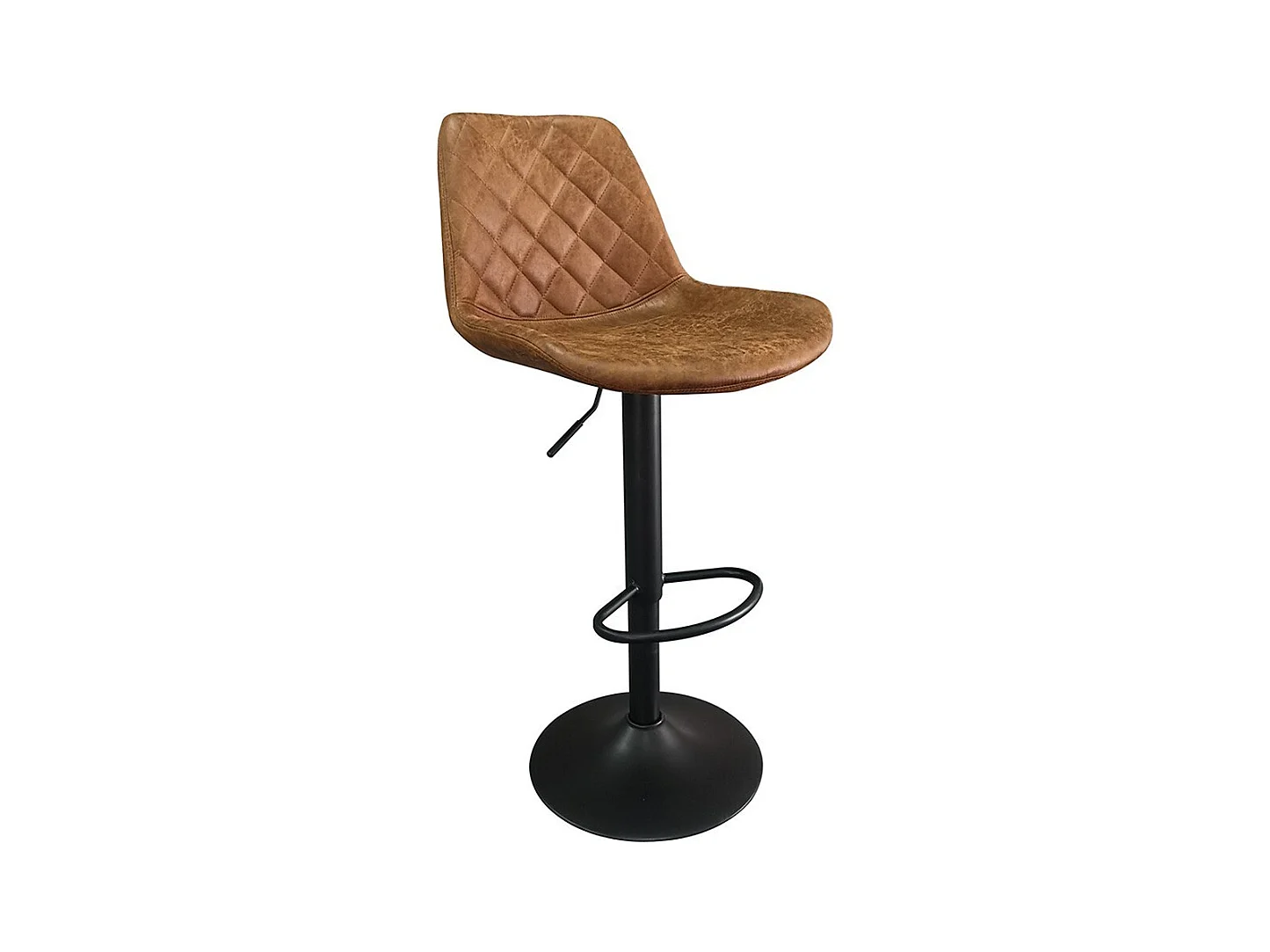 Tabouret de bar style vintage coloris cognac. Collection HOLLA.