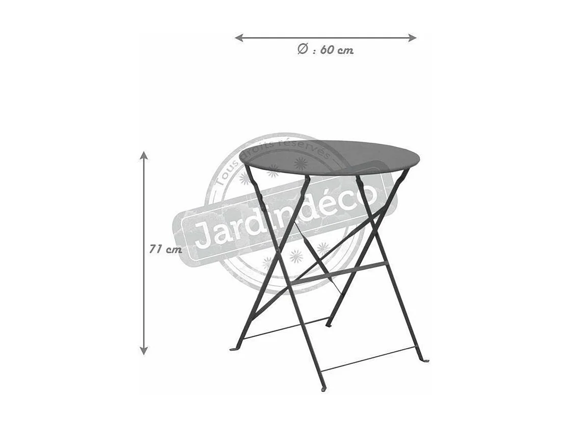 Table ronde en acier 60 cm Cuba