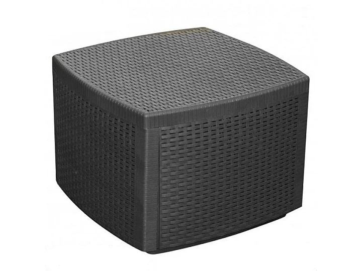 Table Coffre De  Jardin  - Effet Rotin - 53 X 53 X 40 Cm