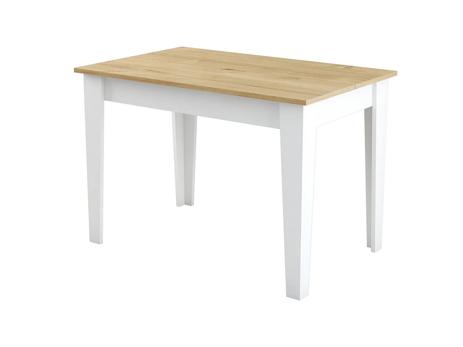 Table De Cuisine, 100% Aggloméré Plaqué Mélamine, Couleur Blanche. Dimensions 110 x75 x 72 cm