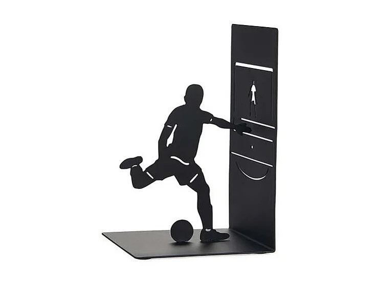 Serre-livres en métal noir Sport Footballer