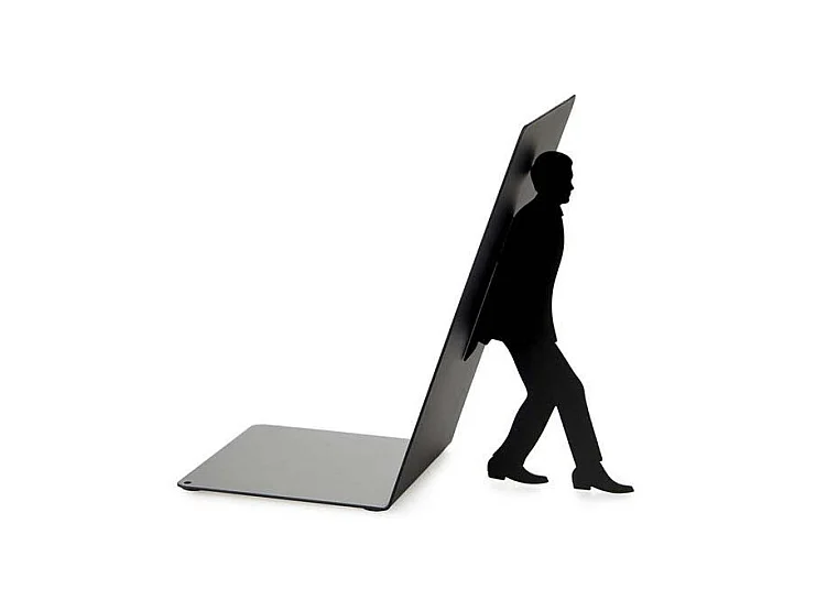 Reggilibri in metallo nero Too Many Books