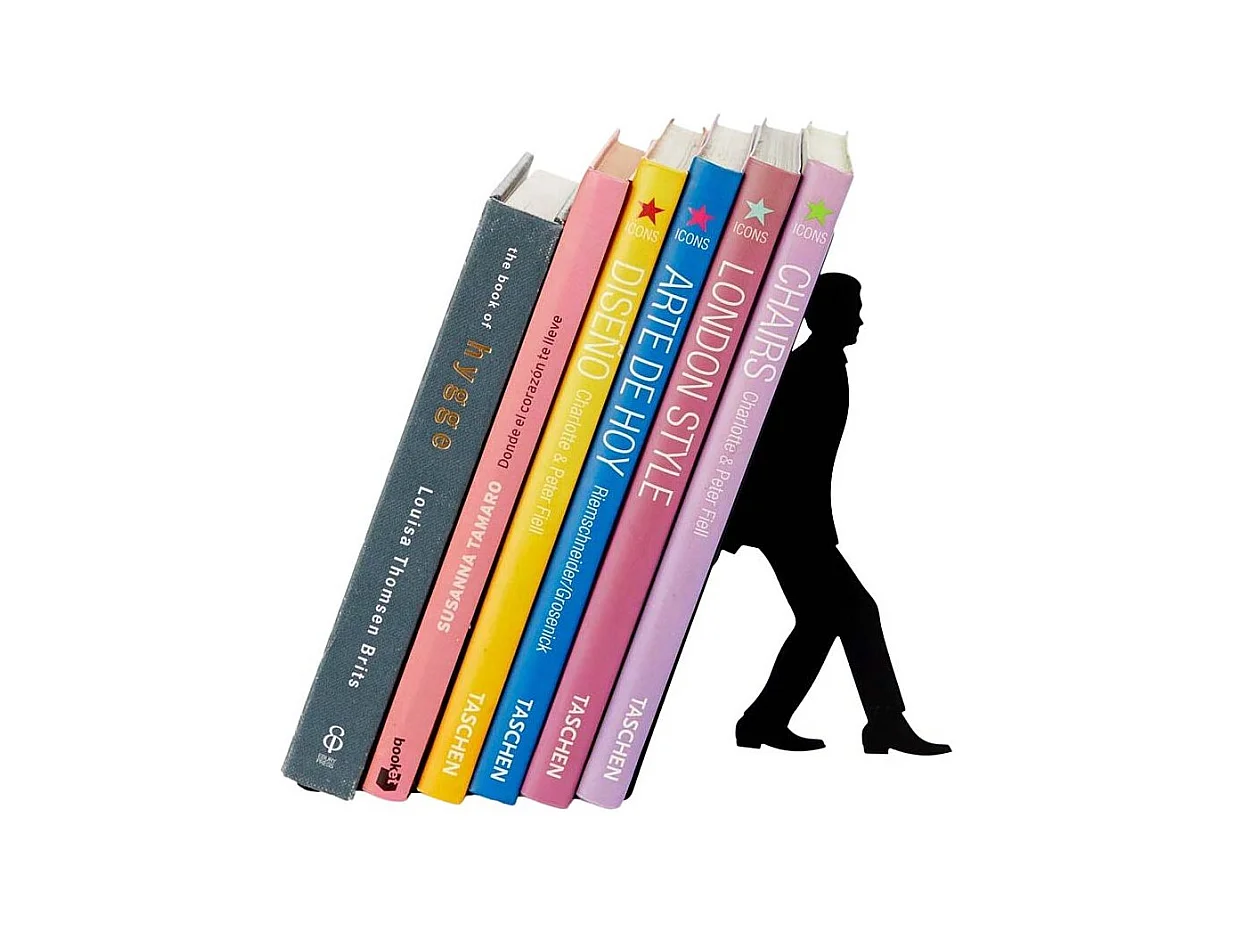 Reggilibri in metallo nero Too Many Books