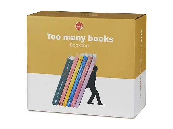 Reggilibri in metallo nero Too Many Books