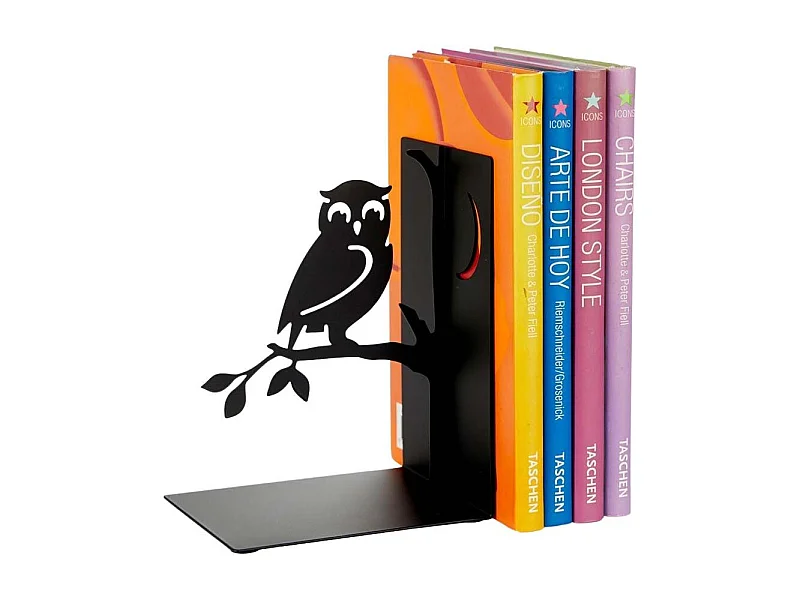 Fermalibro in metallo nero Animals Bird