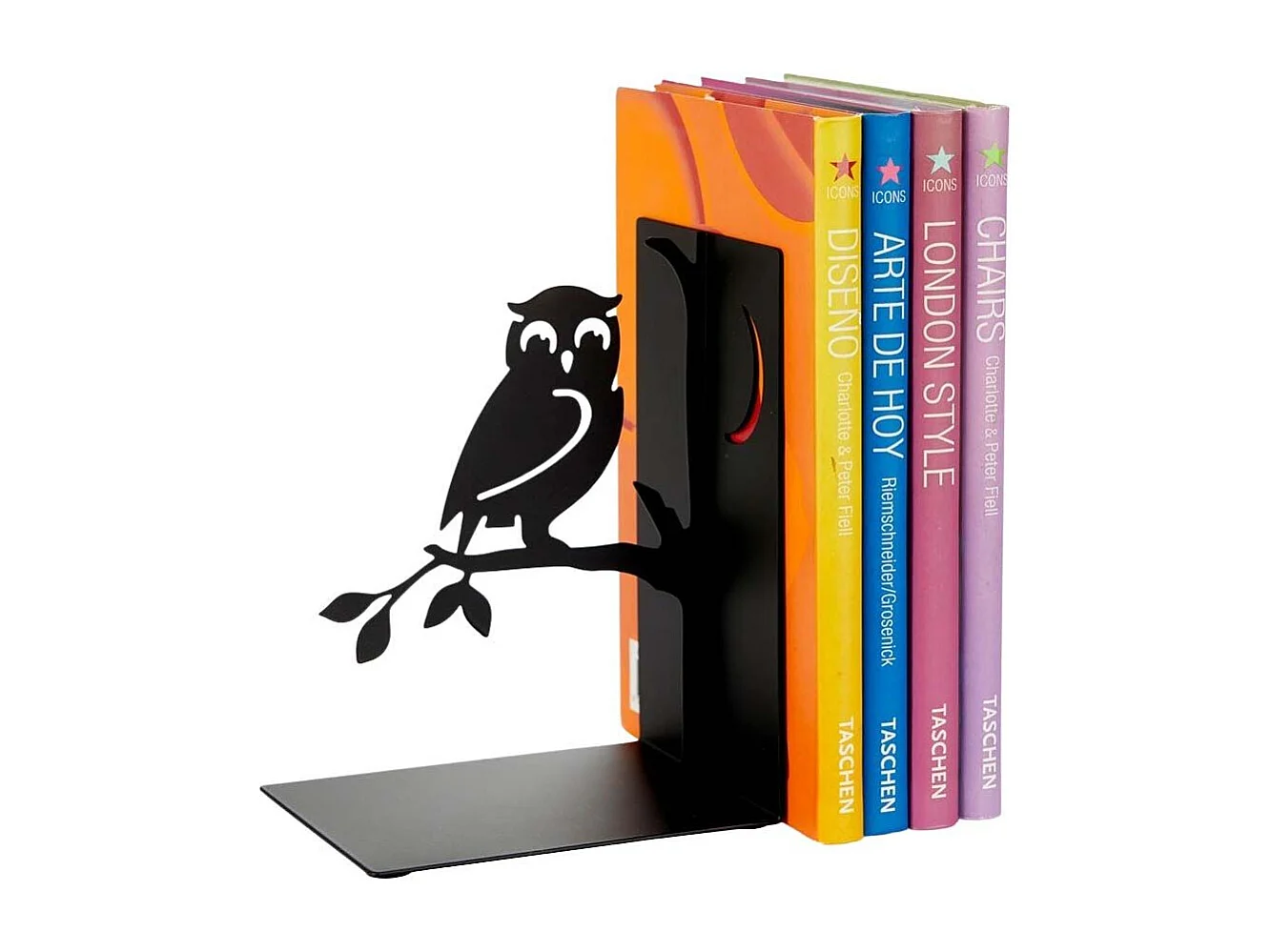 Sujetalibros de metal negro Animals Bird