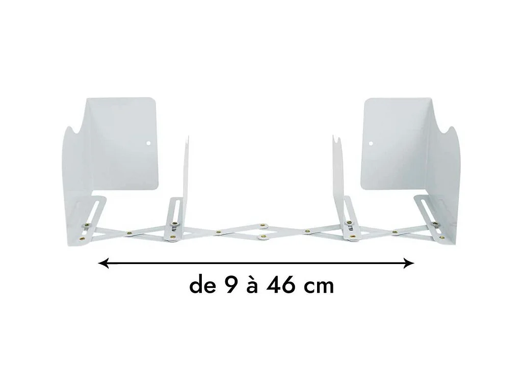 Serre-Livre Extensible "Books" 9-46cm Blanc
