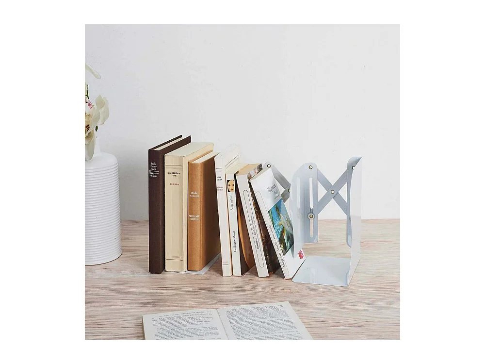 Serre-Livre Extensible "Books" 9-46cm Blanc