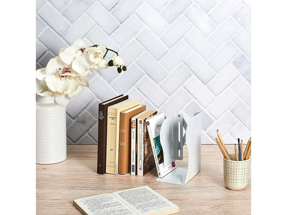 Serre-Livre Extensible "Books" 9-46cm Blanc