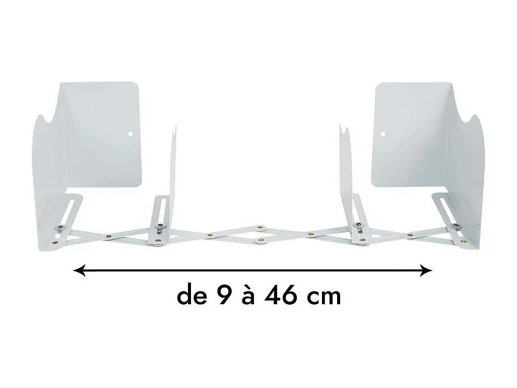 Serre-Livre Extensible "Books" 9-46cm Blanc