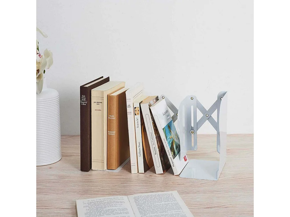 Serre-Livre Extensible "Books" 9-46cm Blanc