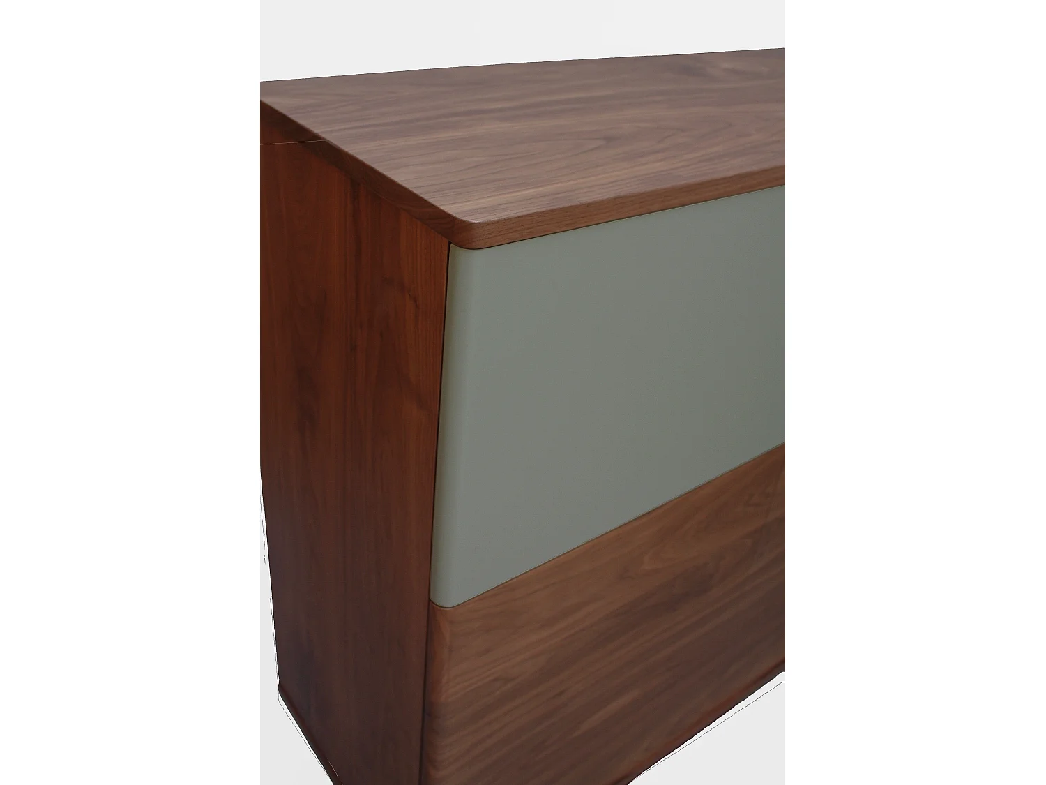 Vaisselier noyer naturel massif et laqué, 2 portes , 1 abattant - 100L x 46P