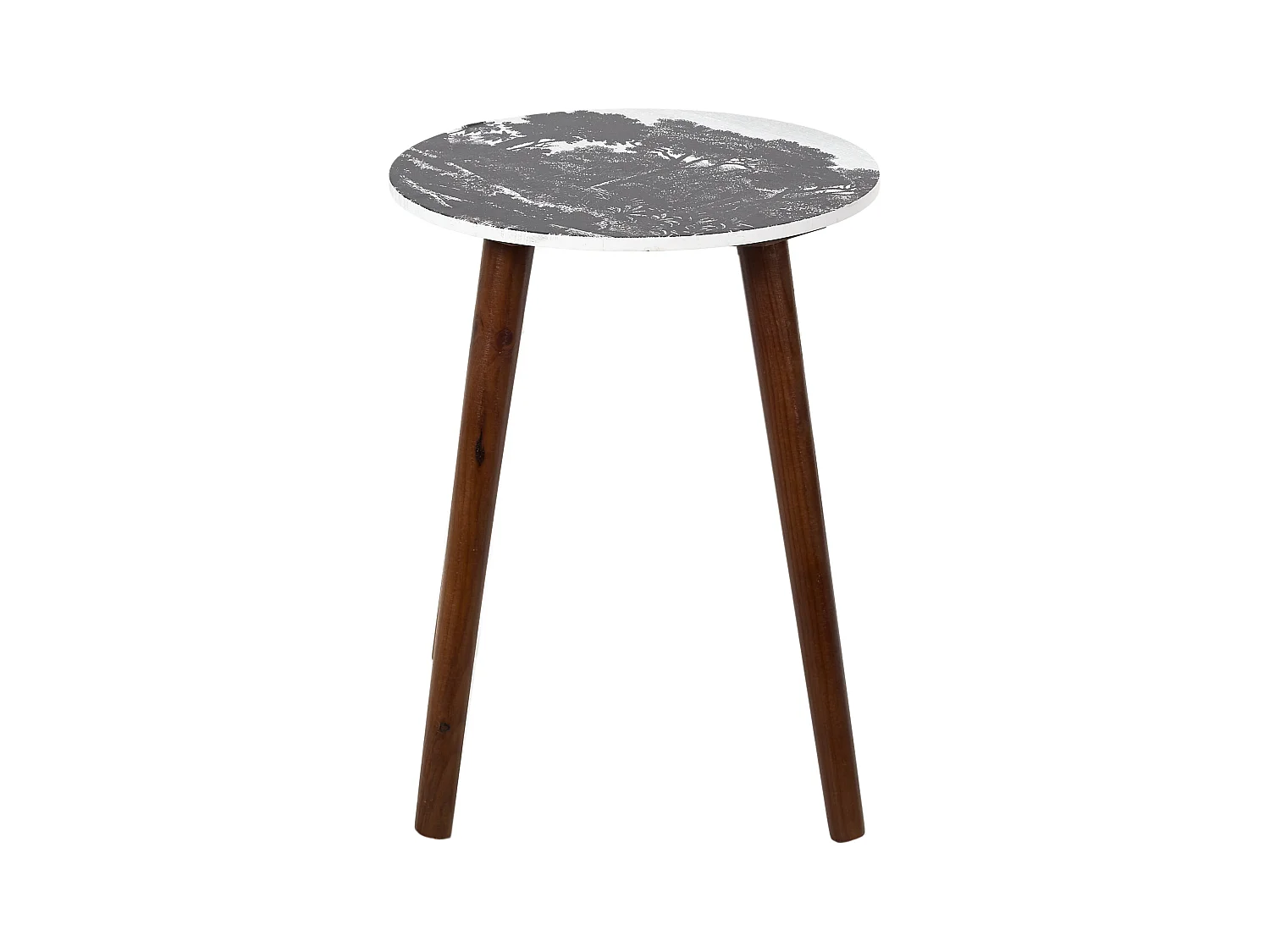 Table Gigogne Vert Et Pied Bois Fonce X2 Vert, Blanc, Noir