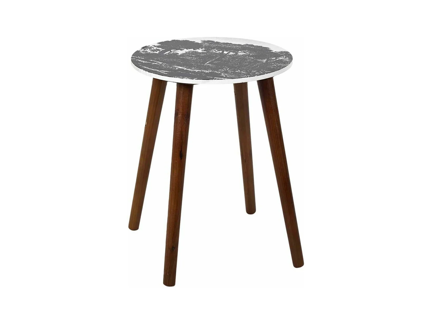 Table Gigogne Vert Et Pied Bois Fonce X2 Vert, Blanc, Noir