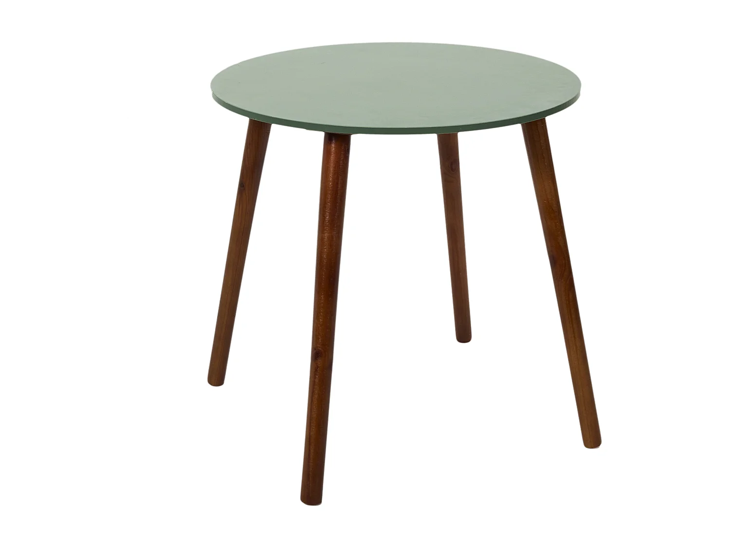 Table Gigogne Vert Et Pied Bois Fonce X2 Vert, Blanc, Noir