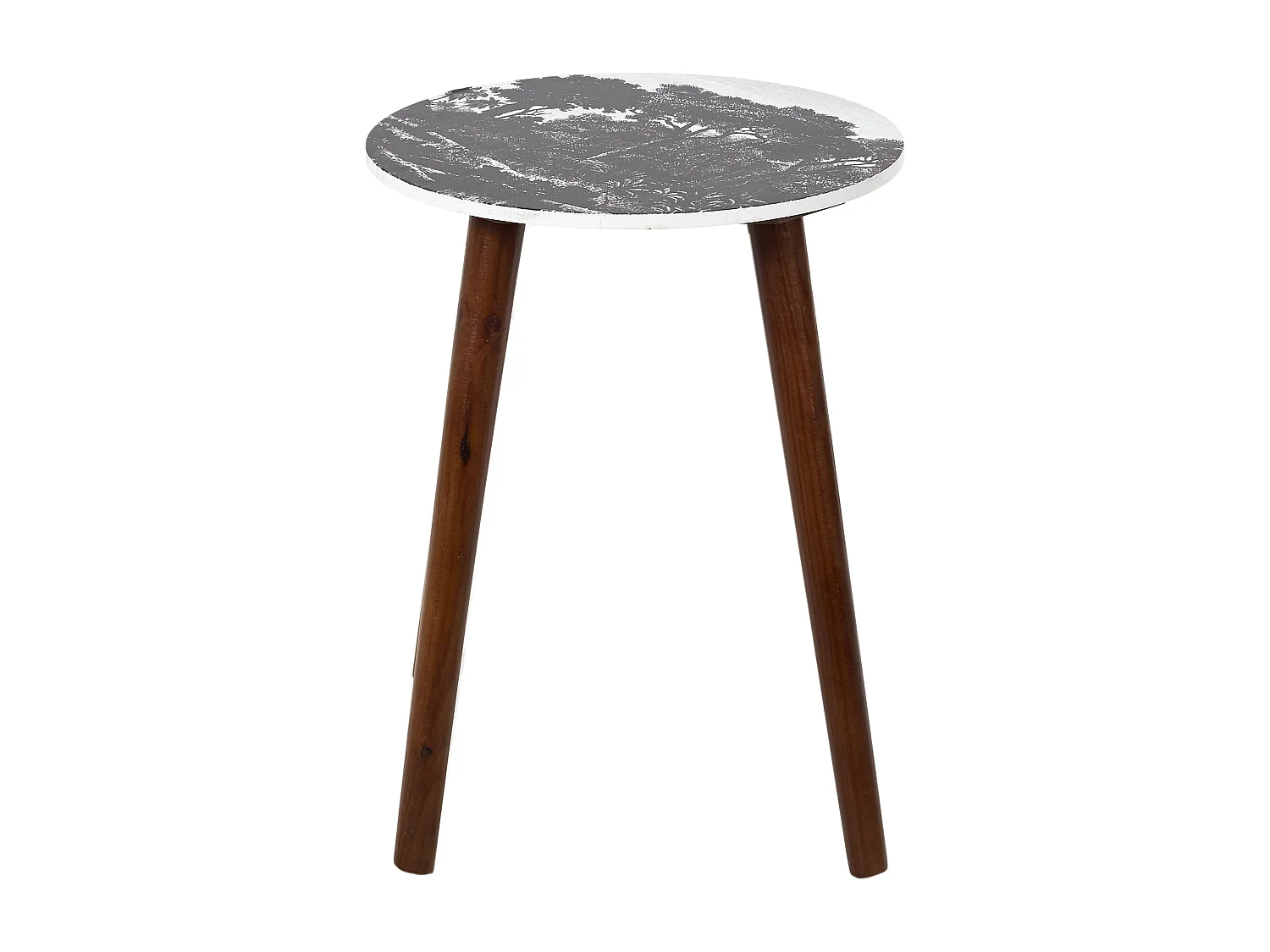 Table Gigogne Vert Et Pied Bois Fonce X2 Vert, Blanc, Noir