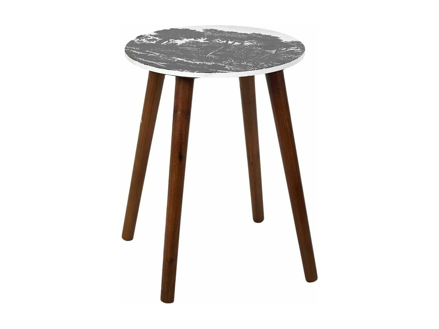 Table Gigogne Vert Et Pied Bois Fonce X2 Vert, Blanc, Noir