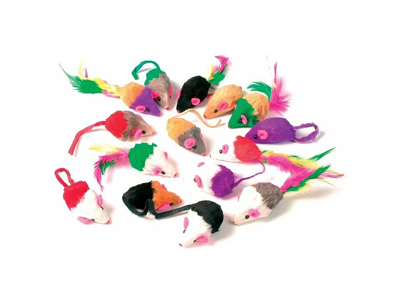 Spielzeuge für Katzen "Pelzmaus" (24-teilig)
