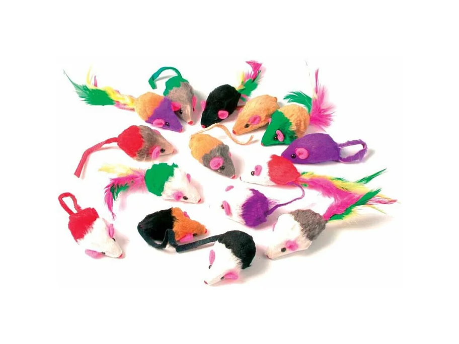 Spielzeuge für Katzen "Pelzmaus" (24-teilig)