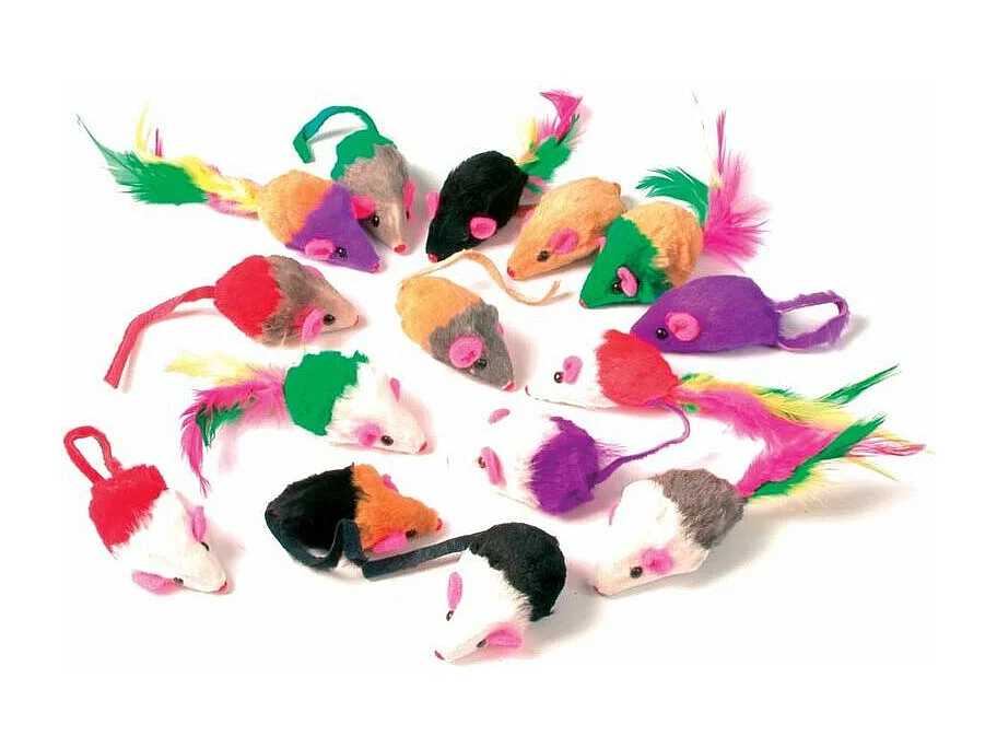 Spielzeuge für Katzen "Pelzmaus" (24-teilig)