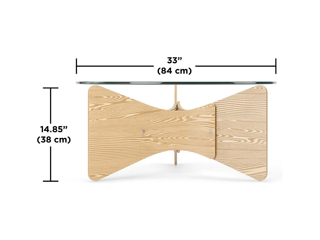Table basse en bois et verre Madera
