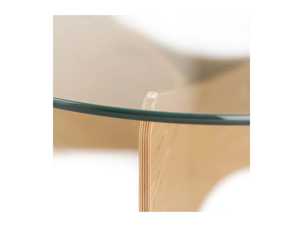 Table basse en bois et verre Madera