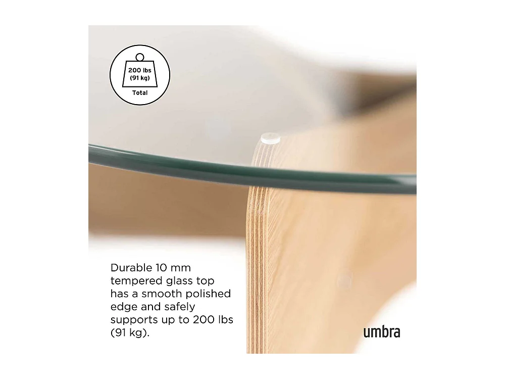 Table basse en bois et verre Madera