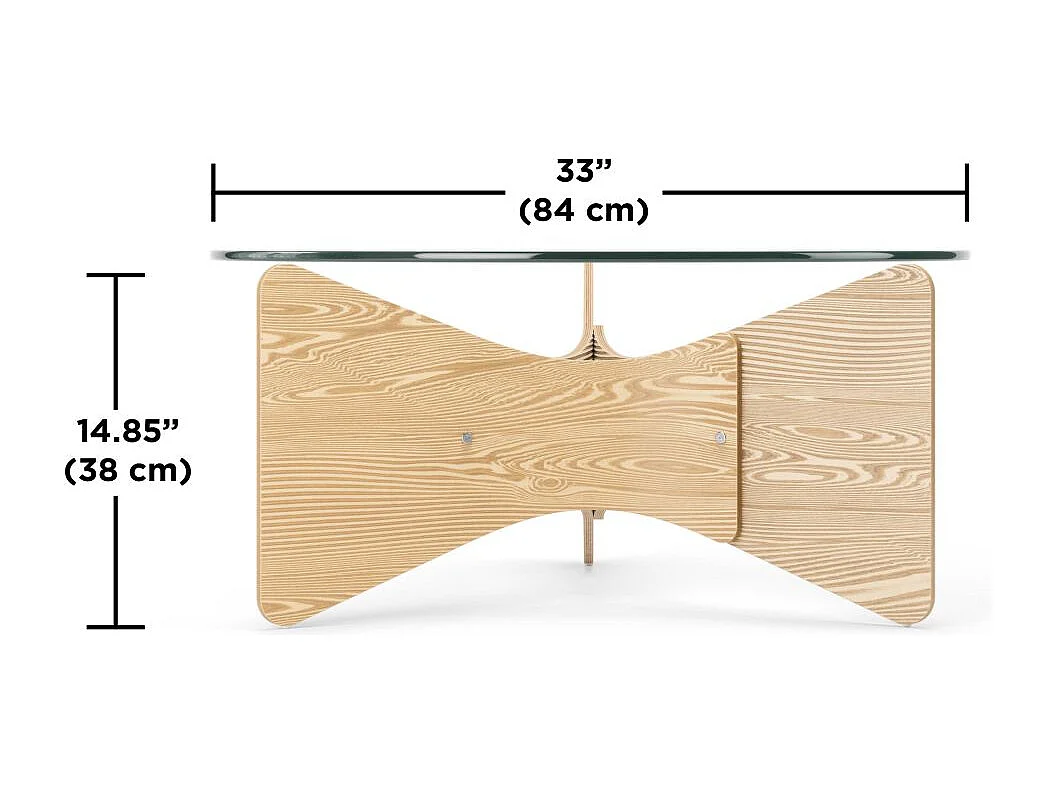 Table basse en bois et verre Madera