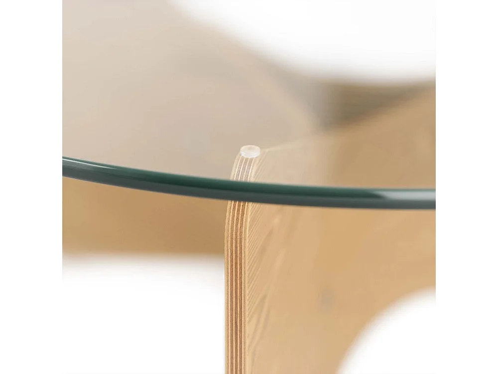 Table basse en bois et verre Madera