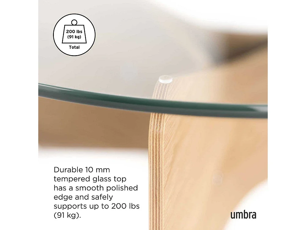 Table basse en bois et verre Madera