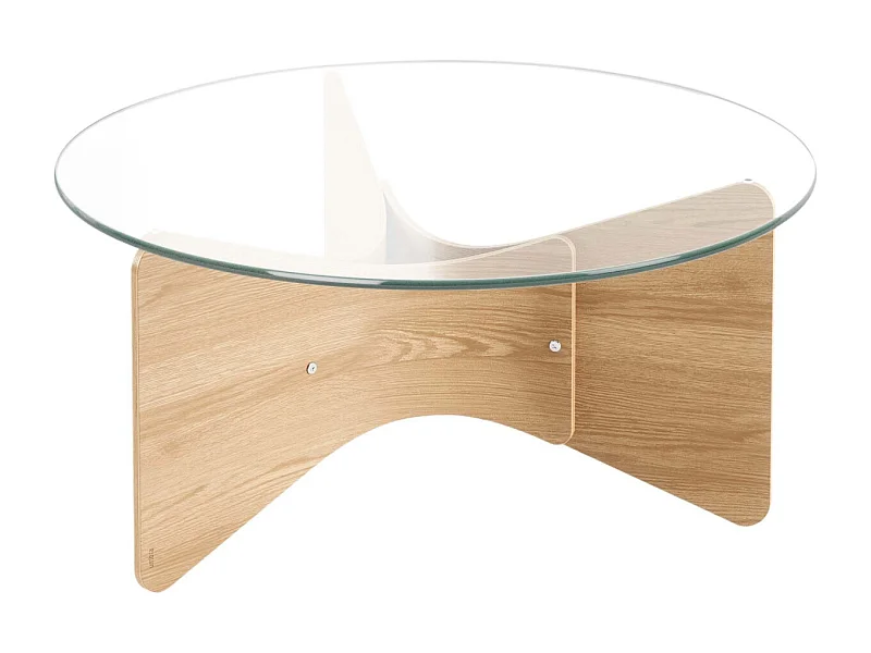 Table basse en bois et verre Madera