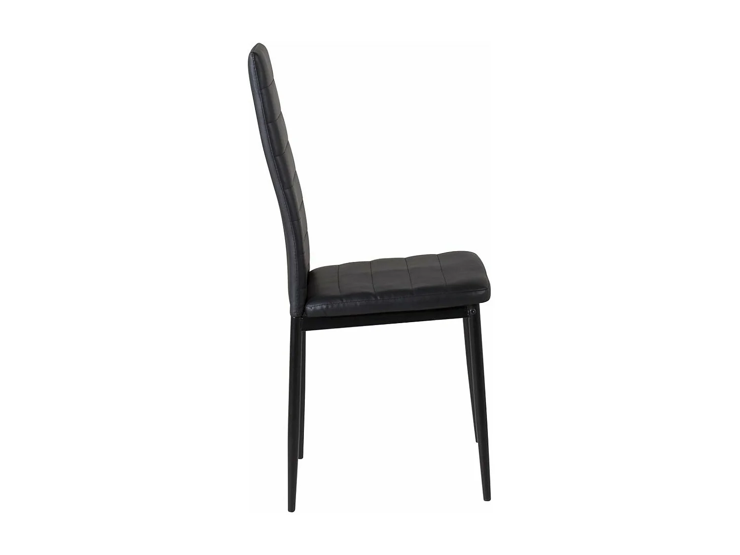 Chaise dossier haut en acier et polyuréthane noir Slim (Lot de 2)