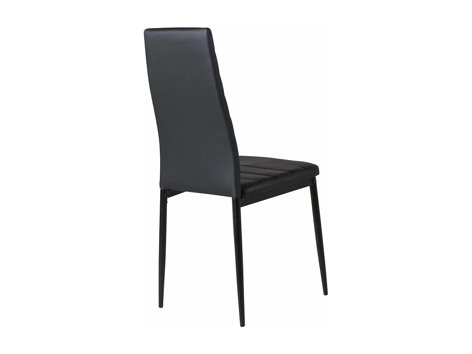 Chaise dossier haut en acier et polyuréthane noir Slim (Lot de 2)