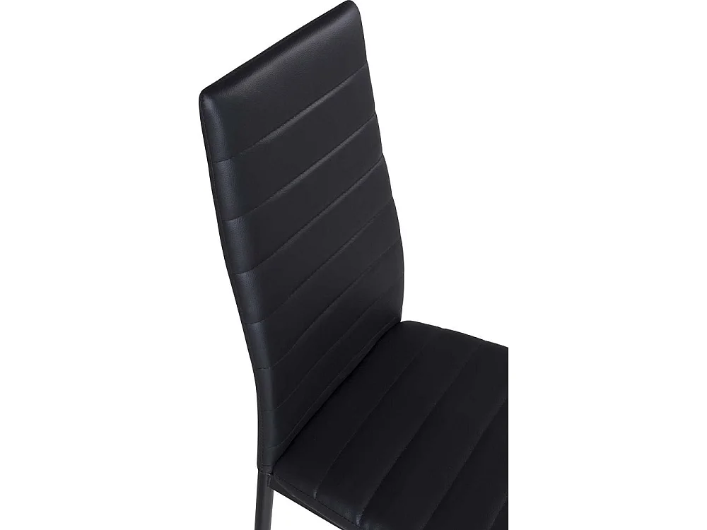 Chaise dossier haut en acier et polyuréthane noir Slim (Lot de 2)